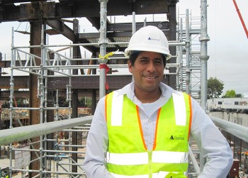 a man wearing a hard hat