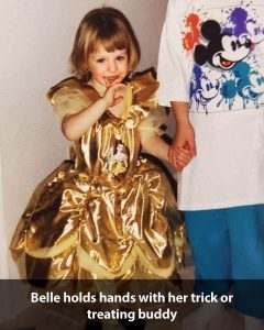 a girl in a dress