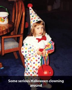a girl in a costume