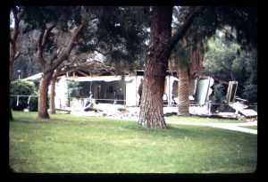 a house with trees and grass
