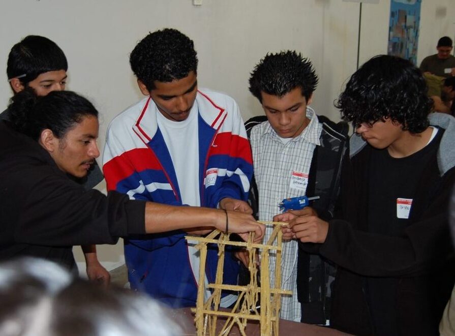 a group of people in a classroom